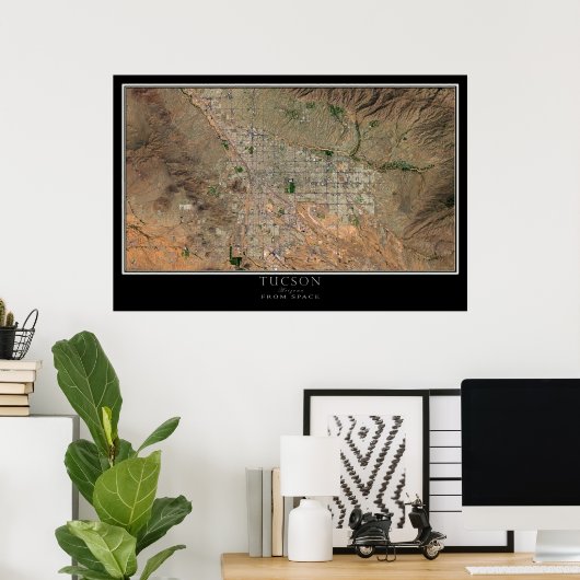 Tucson Arizona Satellite Poster Map (Thuiskantoor)