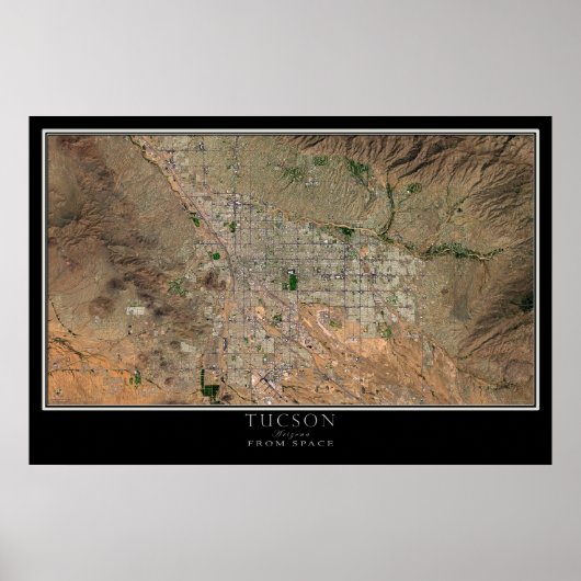 Tucson Arizona Satellite Poster Map (Voorkant)