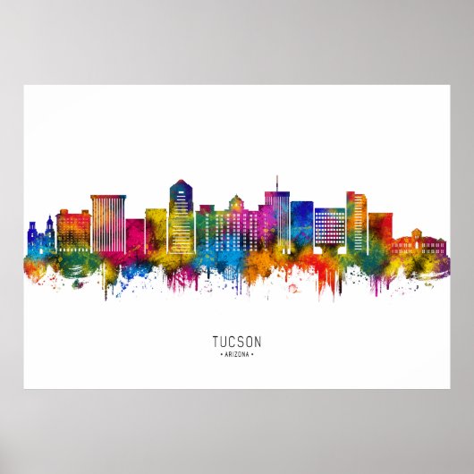 Tucson Arizona Silhouet Poster (Voorkant)