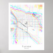 Tucson Arizona Simple White Abstracte Map Poster (Voorkant)