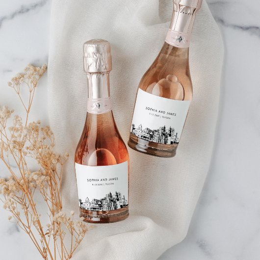 Tucson Arizona Skyline Mini Sparkling Wijnetiket