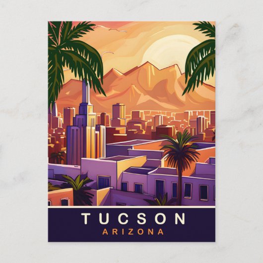 Tucson, Arizona, Skyline, Reizen Briefkaart (Voorkant)