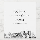 Tucson Arizona Skyline Wijn Etiket (Enkel label)