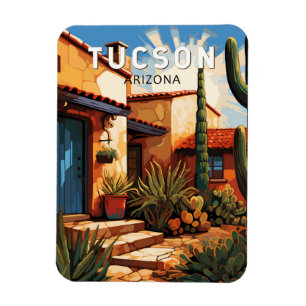 Tucson Arizona Travel Art Vintage Magneet