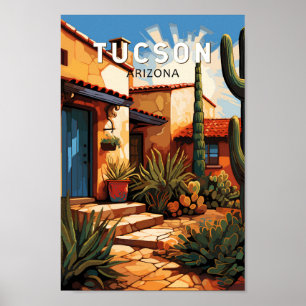 Tucson Arizona Travel Art Vintage Poster