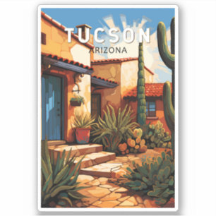 Tucson Arizona Travel Art Vintage Sticker
