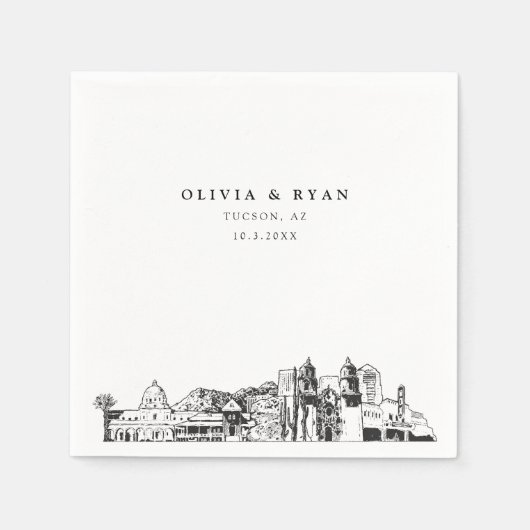 Tucson Arizona Trouwpapier Cocktail servet (Voorkant)