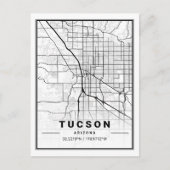 Tucson Arizona USA Travel City Map Briefkaart (Voorkant)