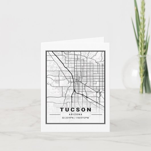 Tucson Arizona USA Travel City Map Kaart (Voorkant)
