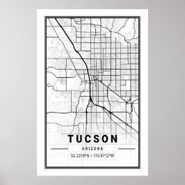 Tucson Arizona USA Travel City Map Poster