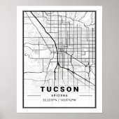 Tucson Arizona USA Travel City Map Poster (Voorkant)