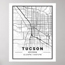 Tucson Arizona USA Travel City Map Poster