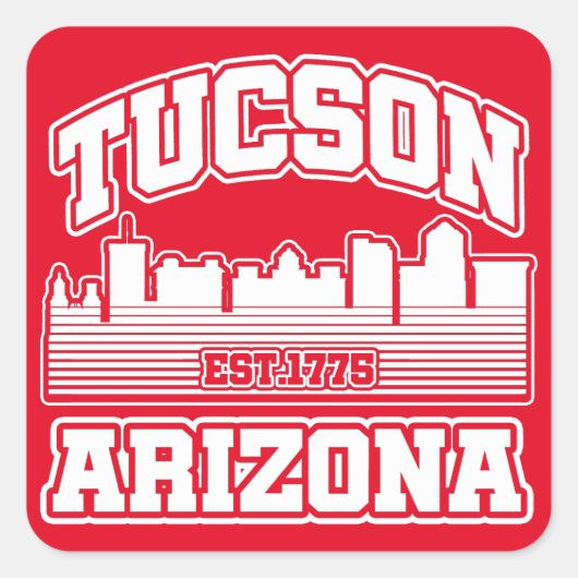Tucson, Arizona Vierkante Sticker (Voorkant)