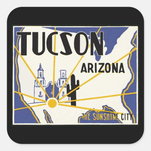 Tucson Arizona Vierkante Sticker (Voorkant)