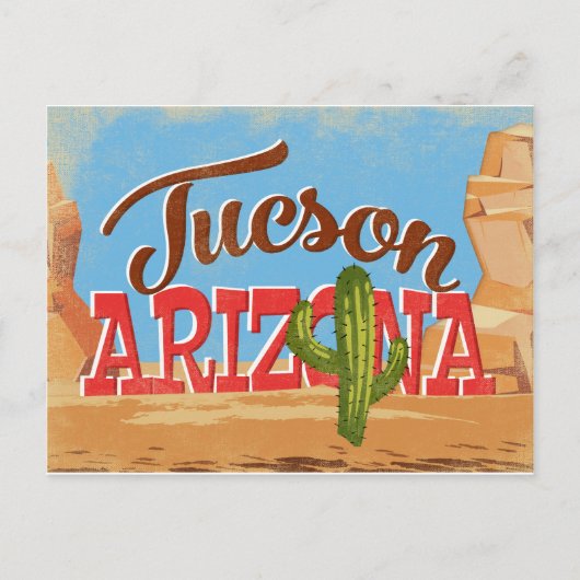 Tucson Arizona Vintage Travel Briefkaart (Voorkant)