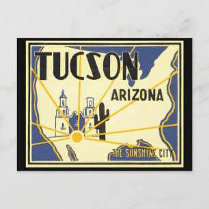 Tucson Arizona_Vintage Travel Poster Artwork Briefkaart