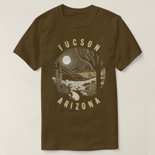 Tucson Arizona woestijn bij nacht schilderen2 T-shirt (Design voorkant)