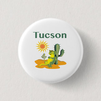 Tucson Arizona Woestijn Hagedis en Cactus Ronde Button 3,2 Cm