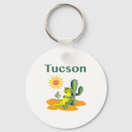 Tucson Arizona Woestijn Hagedis en Cactus Sleutelhanger