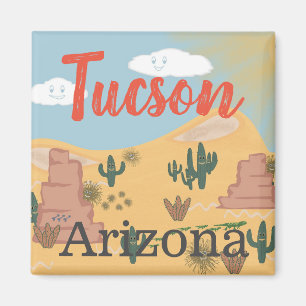 Tucson Arizona woestijn illustratie Magneet