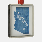 Tucson Arizona Wood Grain Metalen Ornament (Rechts)