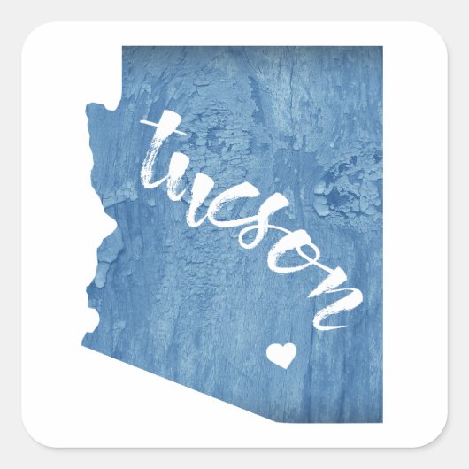 Tucson Arizona Wood Grain Vierkante Sticker (Voorkant)
