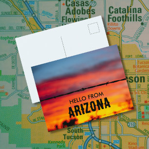 Tucson Arizona Zonsondergang   Originele fotografi Briefkaart