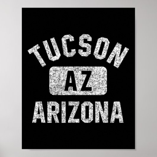 Tucson Az Arizona Gym Style Distressed White Print (Voorkant)
