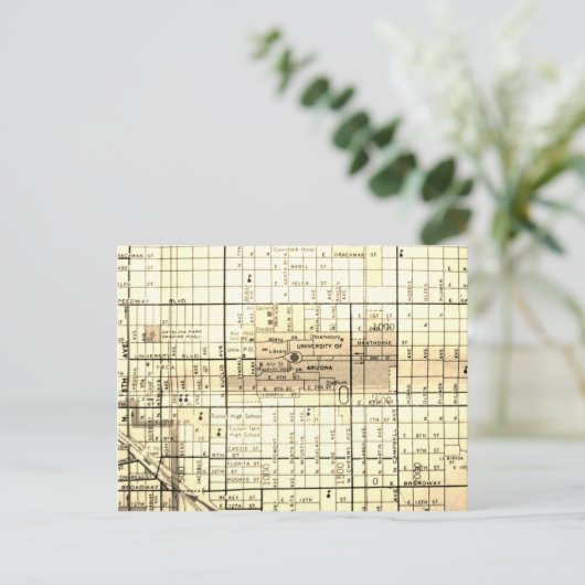 Tucson, AZ  Map Briefkaart (Staand voorkant)