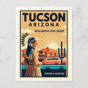 Tucson AZ Retro Reis Kunst – 1950s Stijl Briefkaart