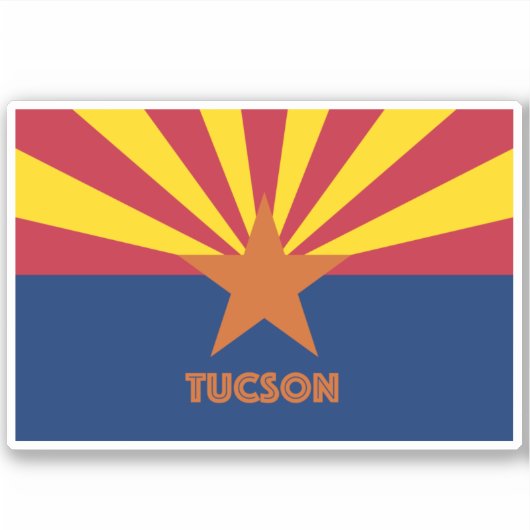 Tucson AZ Vlag Sticker (Voorkant)