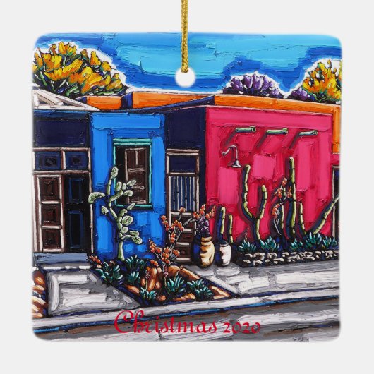 Tucson Barrio kerstversiering Keramisch Ornament (Achterkant)