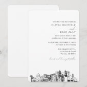 Tucson bruiloft elegante moderne skyline uitnodigi kaart (Voorkant / Achterkant)