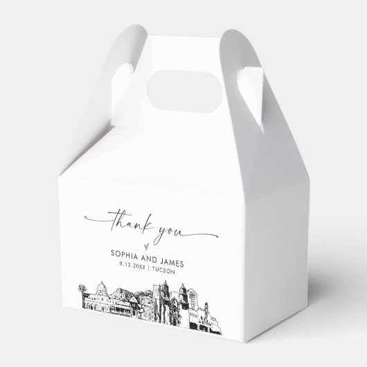 Tucson bruiloft gepersonaliseerde gunst box bedankdoosjes (Achterkant)