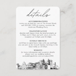 Tucson bruiloft kleine verticale details informatiekaartje