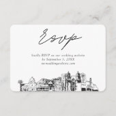 Tucson Bruiloft Minimalistische schets RSVP Informatiekaartje (Voorkant)