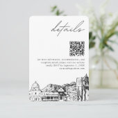 Tucson Bruiloft Moderne Details QR Code Informatiekaartje (Staand voorkant)