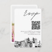 Tucson Bruiloft Moderne RSVP QR Code Klein Informatiekaartje (Voorkant / Achterkant)