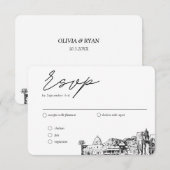 Tucson Bruiloft Traditionele RSVP Maaltijden Optie Informatiekaartje (Voorkant / Achterkant)