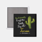 Tucson Cactus Funny Retro Magneet (Voorkant / Achterkant)