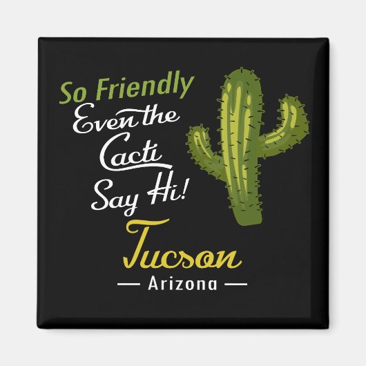 Tucson Cactus Funny Retro Magneet (Voorkant)
