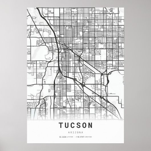 Tucson City Map Poster (Voorkant)