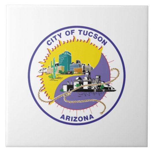 Tucson City vlag Tegeltje (Voorkant)