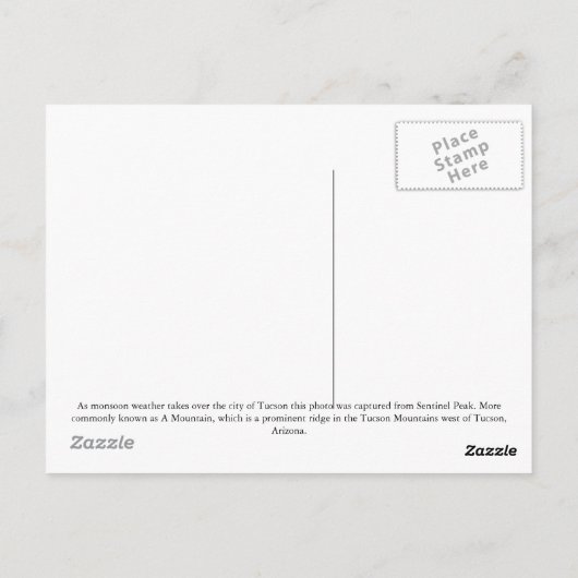 Tucson Lightning Briefkaart (Achterkant)