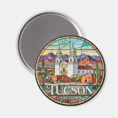 Tucson Modern Woestijnlandschap 🌵 Magneet (Voorkant / Achterkant)