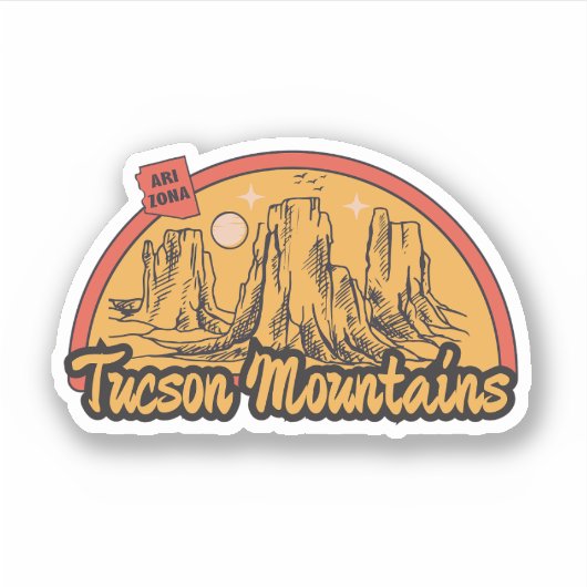 Tucson Mountains, Arizona Sticker (Voorkant)