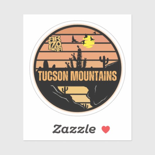 Tucson Mountains, Arizona Sticker (Vel)