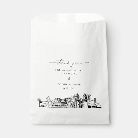 Tucson Skyline Bruiloft Dank u Favor Tassen Bedankzakje (Voorkant)