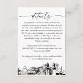 Tucson Skyline bruiloft details Kaart, 3.5x5 Informatiekaartje (Voorkant)