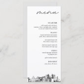Tucson Skyline Modern bruiloft diner menu (Voorkant / Achterkant)